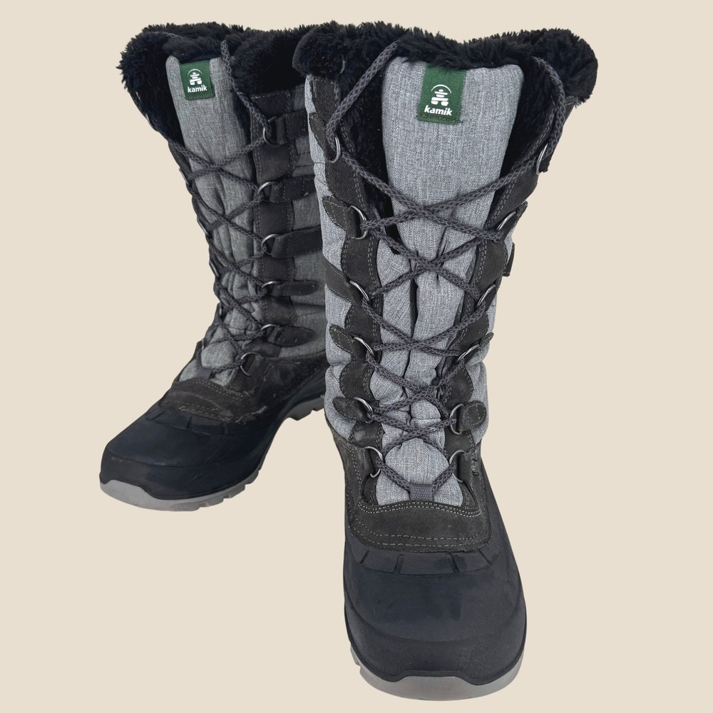 Kamik SnoValley 2 Snow Boots Womens 9 Gray Waterproof 200g Thinsulate -40F
